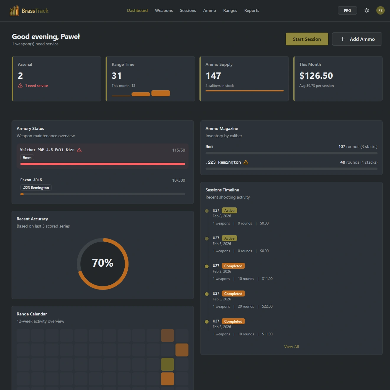 BrassTrack Dashboard
